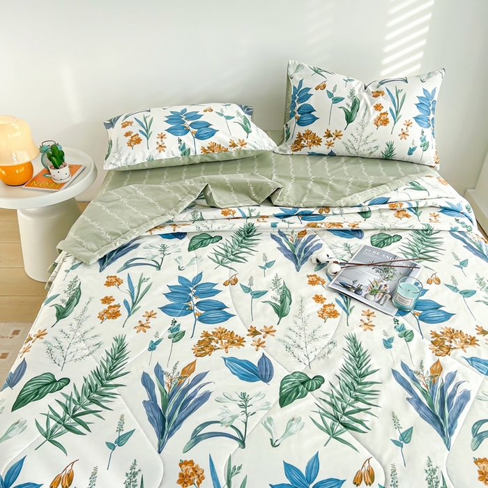 91家纺网 家纺一手货源 找家纺 黛妮雅 2026新款里外全棉印花棉花被纯棉夏被夏凉被空调被 夏被四件套莎莉