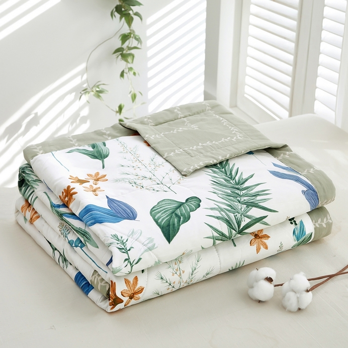 91家纺网 家纺一手货源 找家纺 黛妮雅 2026新款里外全棉印花棉花被纯棉夏被夏凉被空调被 夏被四件套莎莉