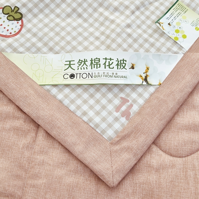 91家纺网 家纺一手货源 找家纺 黛妮雅 2026新款里外全棉印花棉花被纯棉夏被夏凉被空调被 夏被四件套格子草莓咖