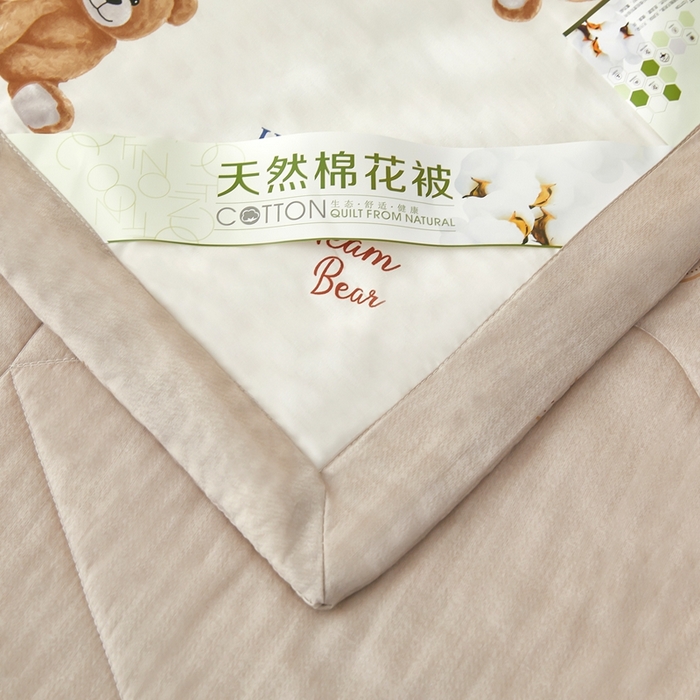 91家纺网 家纺一手货源 找家纺 黛妮雅 2026新款里外全棉印花棉花被纯棉夏被夏凉被空调被 夏被四件套小熊宝贝