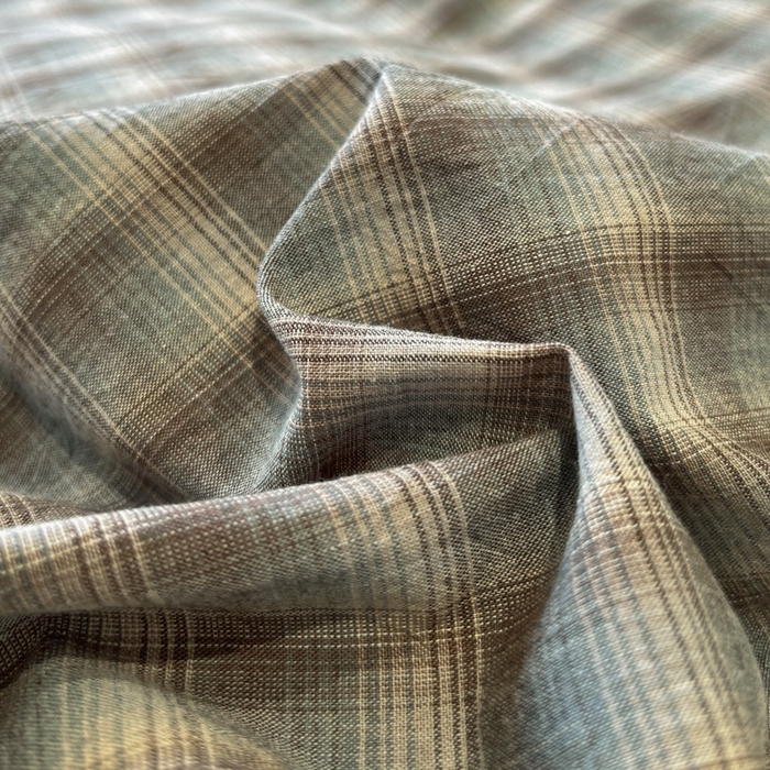 91家纺网 家纺一手货源 找家纺 花漾家居 2026新款无印宿舍简约全棉色织水洗棉毛巾绣四件套 蓝咖格