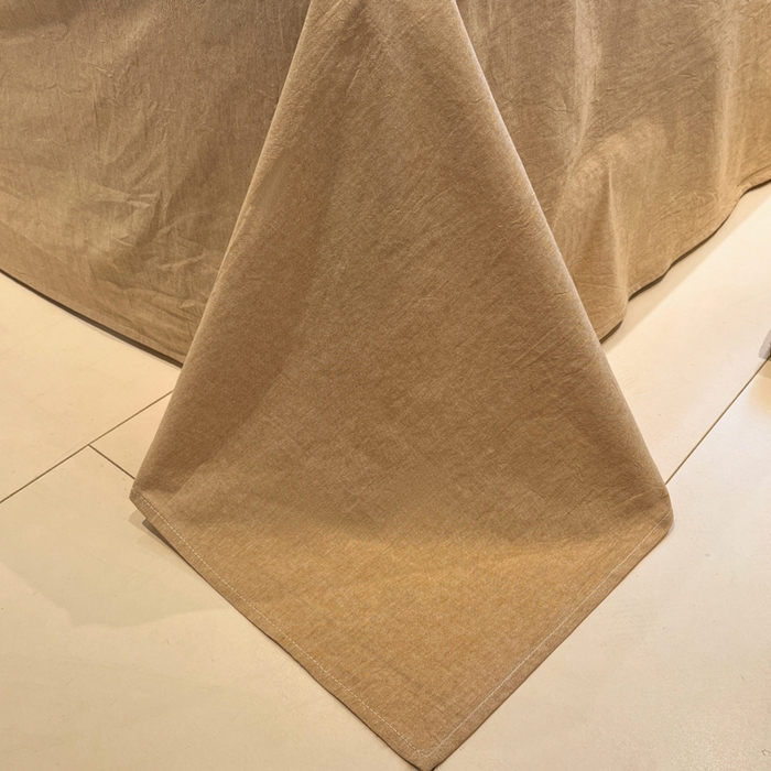 91家纺网 家纺一手货源 找家纺 花漾家居 2026新款无印宿舍简约全棉色织水洗棉毛巾绣四件套 蓝咖格