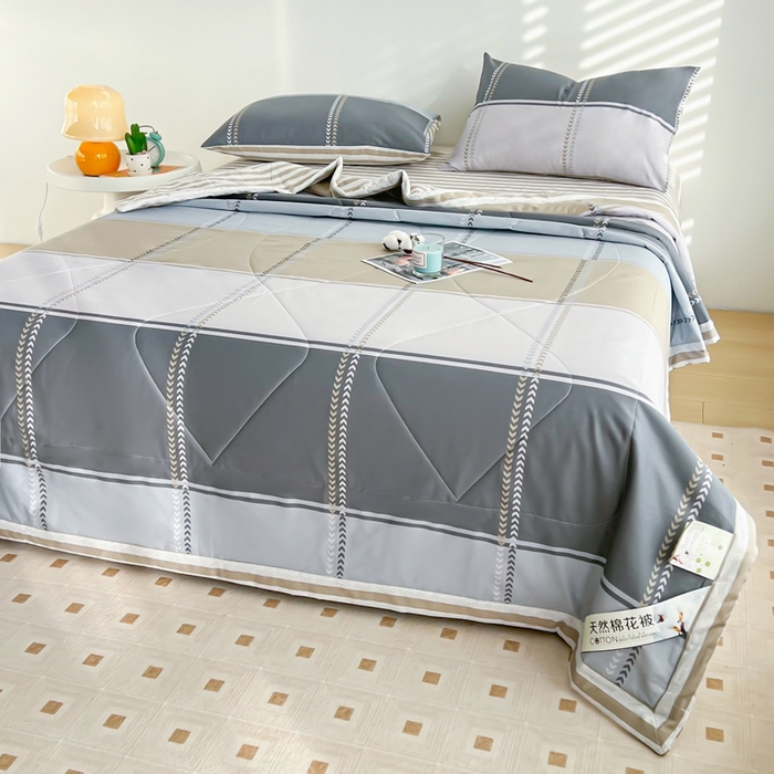 91家纺网 家纺一手货源 找家纺 黛妮雅 2026新款里外全棉印花棉花被纯棉夏被夏凉被空调被 夏被四件套奇幻曲