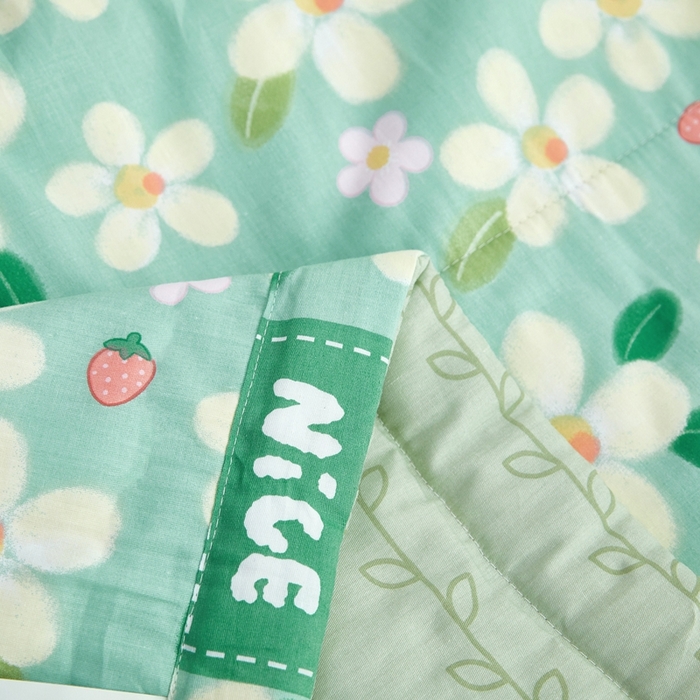 91家纺网 家纺一手货源 找家纺 黛妮雅 2026新款里外全棉印花棉花被纯棉夏被夏凉被空调被 夏被四件套花满城绿