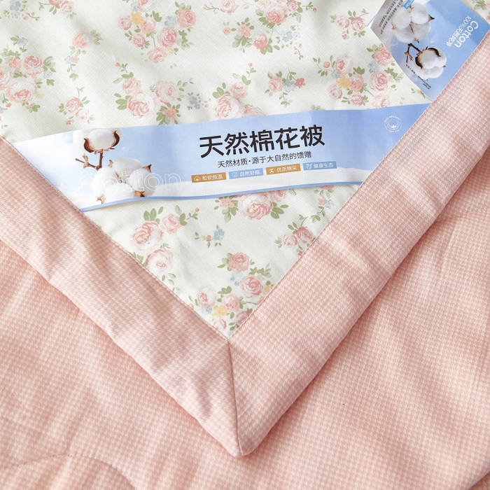 91家纺网 家纺一手货源 找家纺 黛妮雅 2026新款里外全棉印花棉花被纯棉夏被夏凉被空调被 夏被四件套相思蜜语