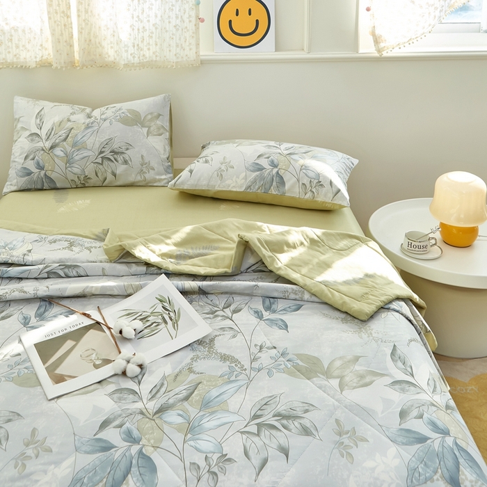 91家纺网 家纺一手货源 找家纺 黛妮雅 2026新款里外全棉印花棉花被纯棉夏被夏凉被空调被 夏被四件套秋海棠