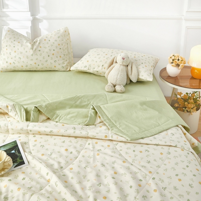 91家纺网 家纺一手货源 找家纺 黛妮雅 2026新款里外全棉印花棉花被纯棉夏被夏凉被空调被 夏被四件套知夏