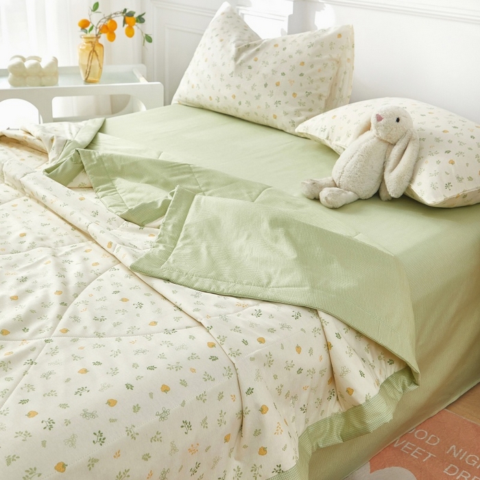 91家纺网 家纺一手货源 找家纺 黛妮雅 2026新款里外全棉印花棉花被纯棉夏被夏凉被空调被 夏被四件套知夏