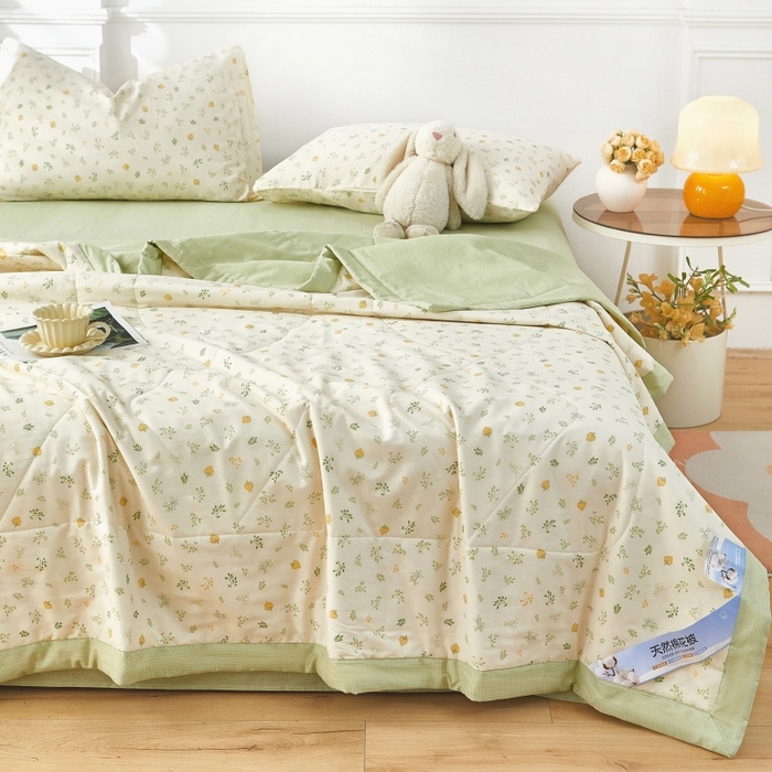 91家纺网 家纺一手货源 找家纺 黛妮雅 2026新款里外全棉印花棉花被纯棉夏被夏凉被空调被 夏被四件套知夏