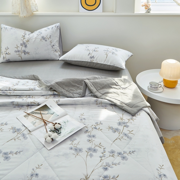 91家纺网 家纺一手货源 找家纺 黛妮雅 2026新款里外全棉印花棉花被纯棉夏被夏凉被空调被 夏被四件套暮云花香