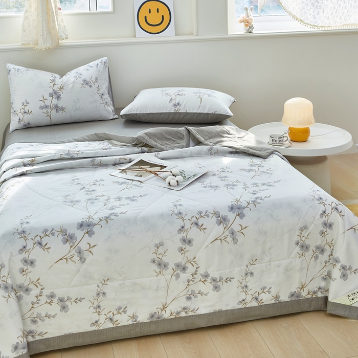 91家纺网 家纺一手货源 找家纺 黛妮雅 2026新款里外全棉印花棉花被纯棉夏被夏凉被空调被 夏被四件套暮云花香