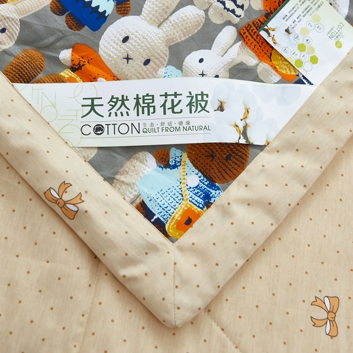 91家纺网 家纺一手货源 找家纺 黛妮雅 2026新款里外全棉印花棉花被纯棉夏被夏凉被空调被 夏被四件套幸运兔