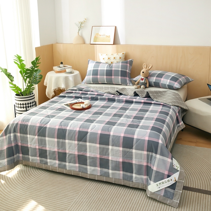 91家纺网 家纺一手货源 找家纺 黛妮雅 2026新款里外全棉印花棉花被纯棉夏被夏凉被空调被 夏被四件套约克