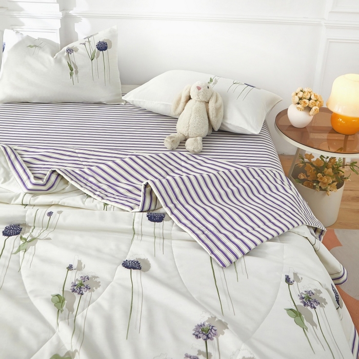 91家纺网 家纺一手货源 找家纺 （总）黛妮雅 2026新款全棉印花棉花被纯棉单件夏被夏凉被空调被 夏被四件套