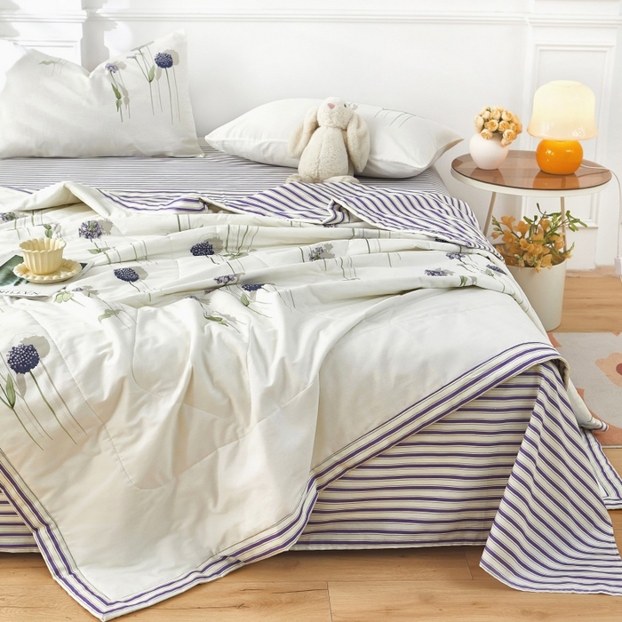 91家纺网 家纺一手货源 找家纺 （总）黛妮雅 2026新款全棉印花棉花被纯棉单件夏被夏凉被空调被 夏被四件套