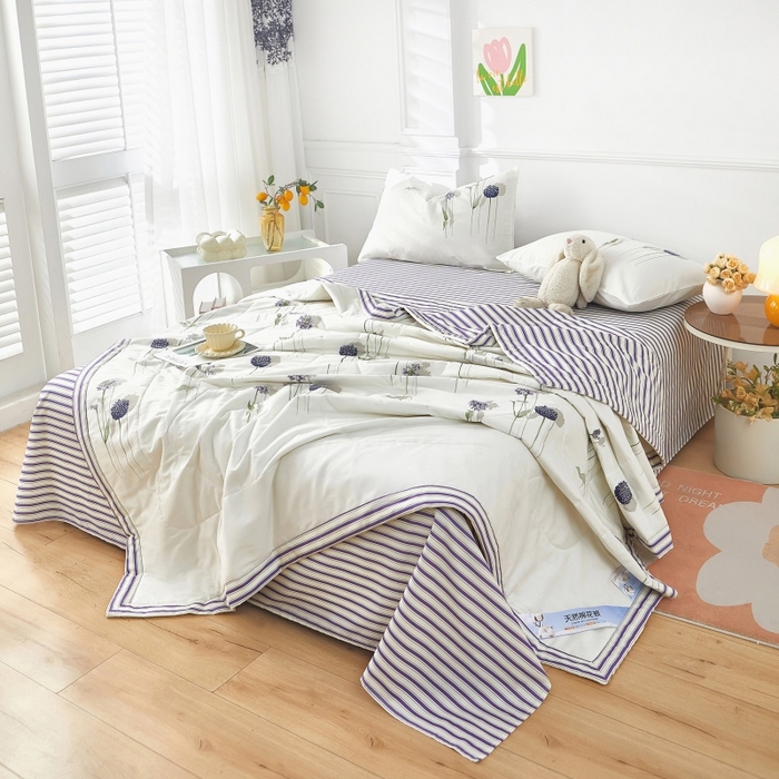 91家纺网 家纺一手货源 找家纺 （总）黛妮雅 2026新款全棉印花棉花被纯棉单件夏被夏凉被空调被 夏被四件套