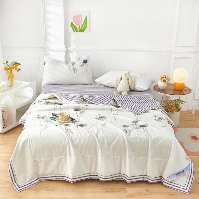 91家纺网 家纺一手货源 找家纺 （总）黛妮雅 2026新款全棉印花棉花被纯棉单件夏被夏凉被空调被 夏被四件套