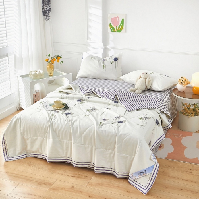 91家纺网 家纺一手货源 找家纺 （总）黛妮雅 2026新款全棉印花棉花被纯棉单件夏被夏凉被空调被 夏被四件套