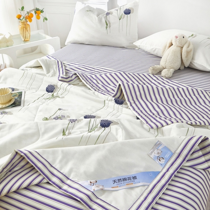 91家纺网 家纺一手货源 找家纺 （总）黛妮雅 2026新款全棉印花棉花被纯棉单件夏被夏凉被空调被 夏被四件套