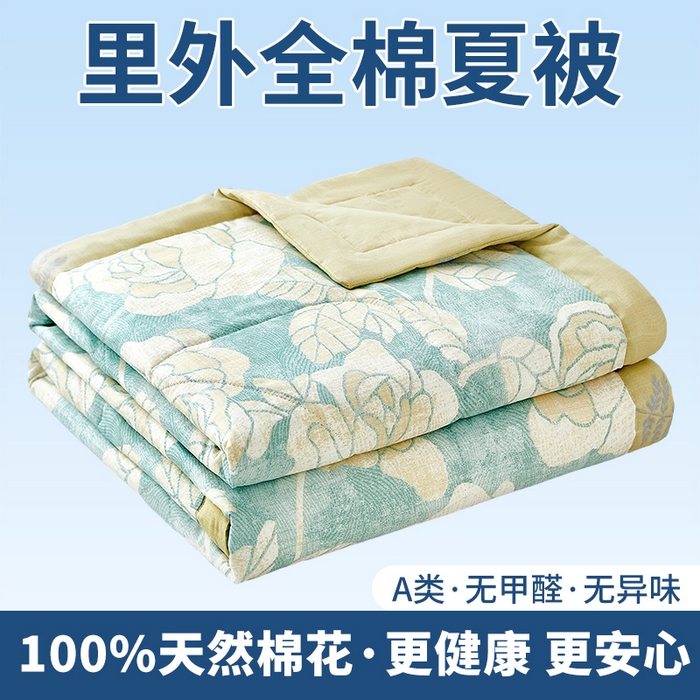 91家纺网 家纺一手货源 找家纺 （总）黛妮雅 2026新款全棉印花棉花被纯棉单件夏被夏凉被空调被 夏被四件套