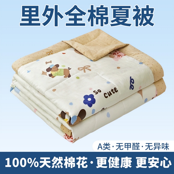 91家纺网 家纺一手货源 找家纺 （总）黛妮雅 2026新款全棉印花棉花被纯棉单件夏被夏凉被空调被 夏被四件套