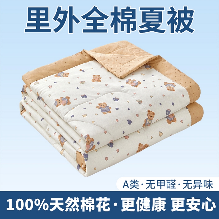 91家纺网 家纺一手货源 找家纺 （总）黛妮雅 2026新款全棉印花棉花被纯棉单件夏被夏凉被空调被 夏被四件套