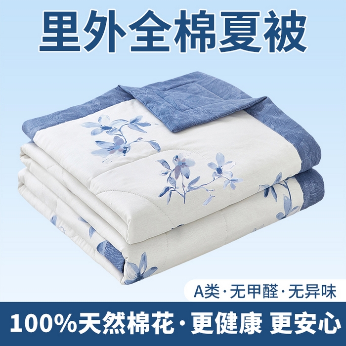 91家纺网 家纺一手货源 找家纺 （总）黛妮雅 2026新款全棉印花棉花被纯棉单件夏被夏凉被空调被 夏被四件套