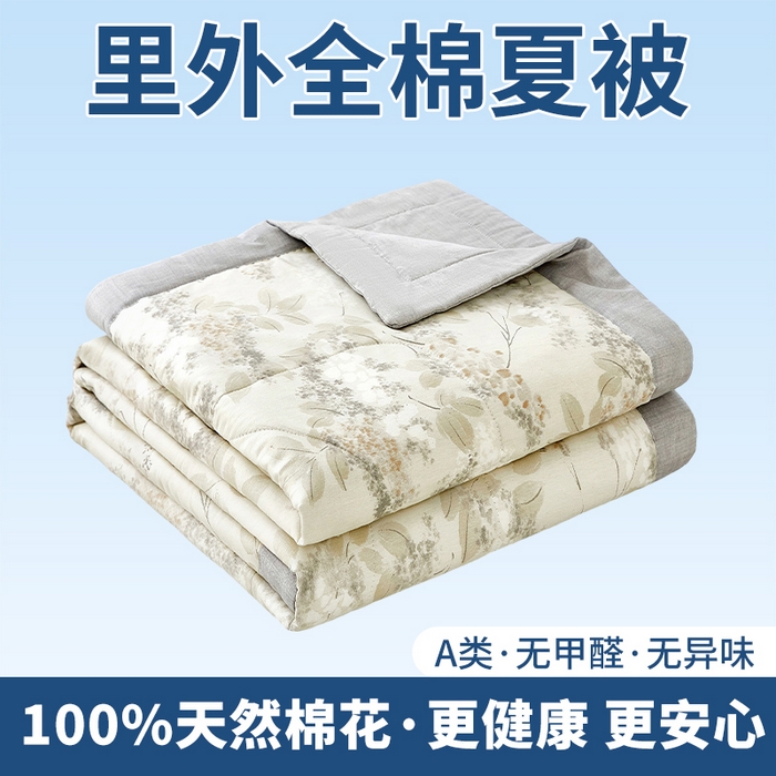 91家纺网 家纺一手货源 找家纺 （总）黛妮雅 2026新款全棉印花棉花被纯棉单件夏被夏凉被空调被 夏被四件套