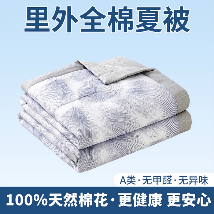 91家纺网 家纺一手货源 找家纺 （总）黛妮雅 2026新款全棉印花棉花被纯棉单件夏被夏凉被空调被 夏被四件套
