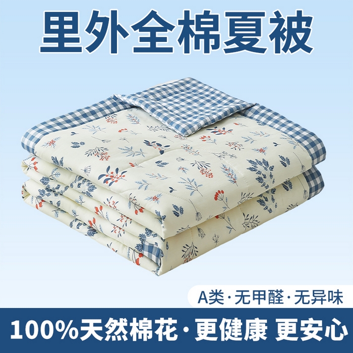 91家纺网 家纺一手货源 找家纺 （总）黛妮雅 2026新款全棉印花棉花被纯棉单件夏被夏凉被空调被 夏被四件套