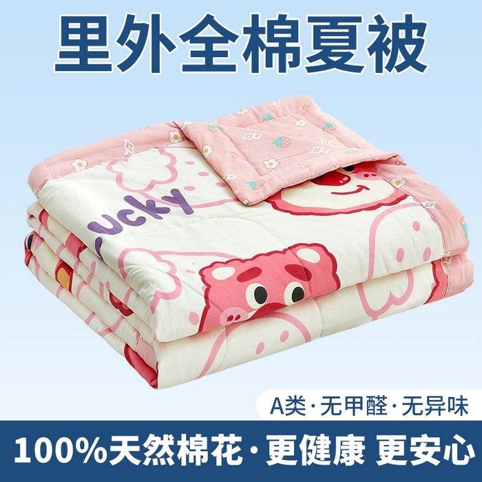 91家纺网 家纺一手货源 找家纺 （总）黛妮雅 2026新款全棉印花棉花被纯棉单件夏被夏凉被空调被 夏被四件套