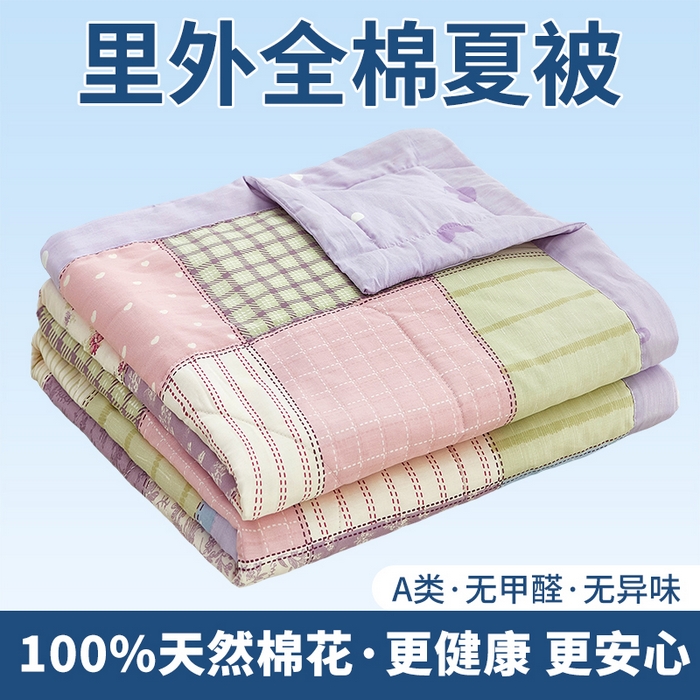 91家纺网 家纺一手货源 找家纺 （总）黛妮雅 2026新款全棉印花棉花被纯棉单件夏被夏凉被空调被 夏被四件套