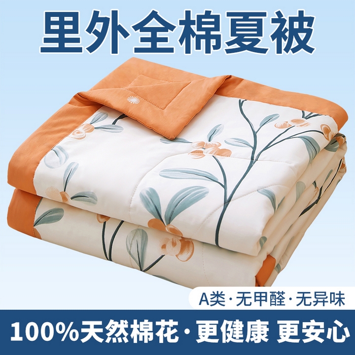 91家纺网 家纺一手货源 找家纺 （总）黛妮雅 2026新款全棉印花棉花被纯棉单件夏被夏凉被空调被 夏被四件套