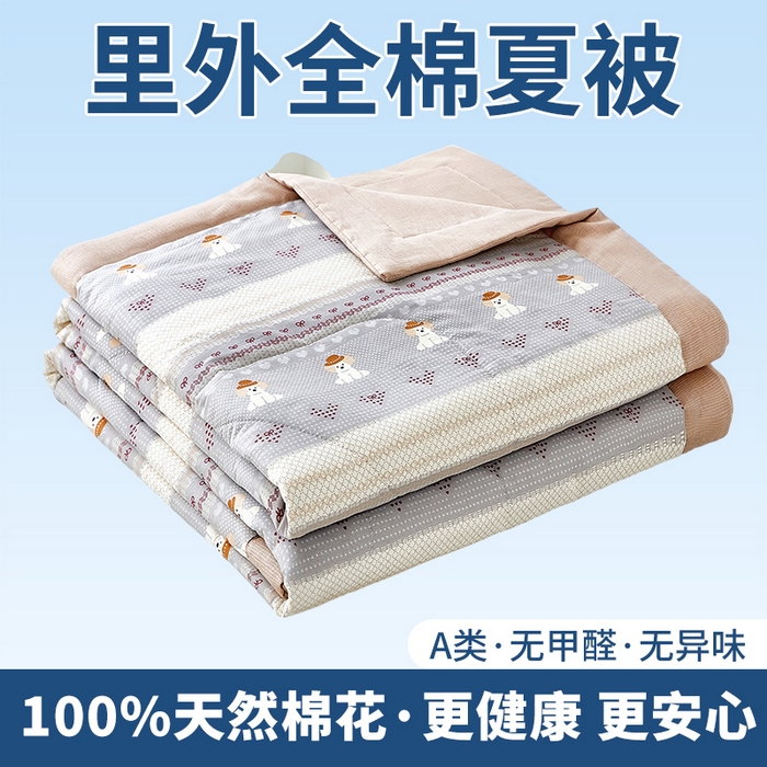91家纺网 家纺一手货源 找家纺 （总）黛妮雅 2026新款全棉印花棉花被纯棉单件夏被夏凉被空调被 夏被四件套