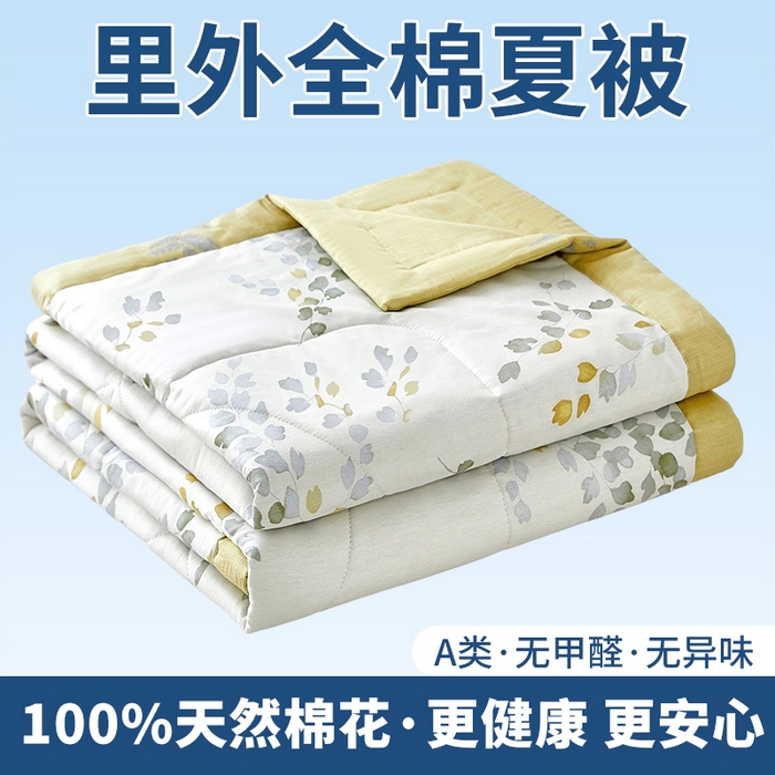 91家纺网 家纺一手货源 找家纺 （总）黛妮雅 2026新款全棉印花棉花被纯棉单件夏被夏凉被空调被 夏被四件套
