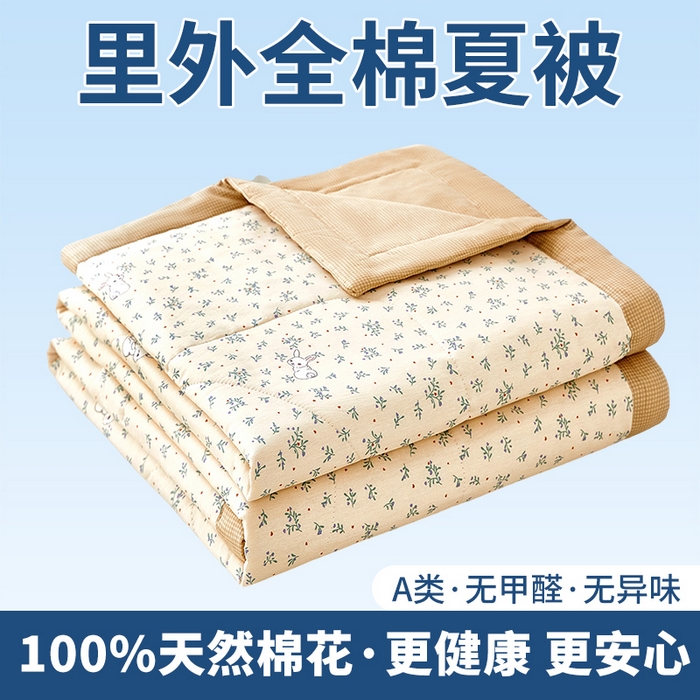 91家纺网 家纺一手货源 找家纺 （总）黛妮雅 2026新款全棉印花棉花被纯棉单件夏被夏凉被空调被 夏被四件套