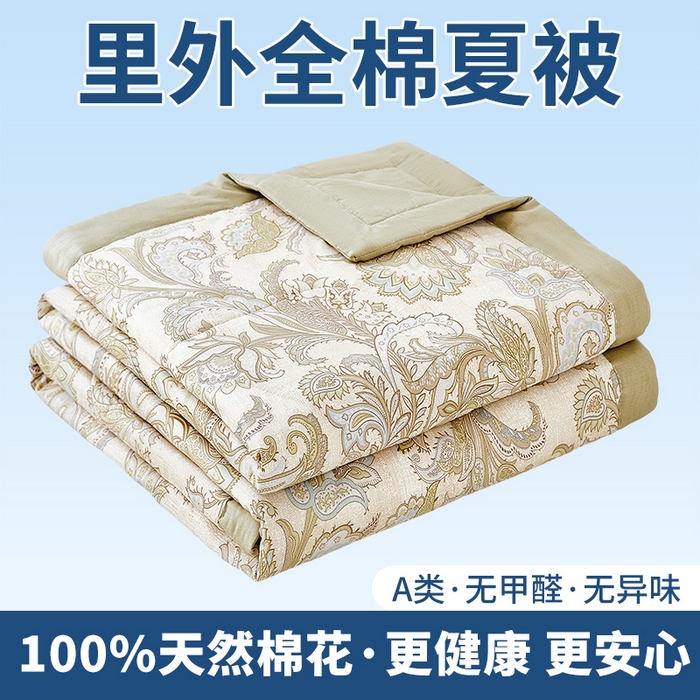 91家纺网 家纺一手货源 找家纺 （总）黛妮雅 2026新款全棉印花棉花被纯棉单件夏被夏凉被空调被 夏被四件套