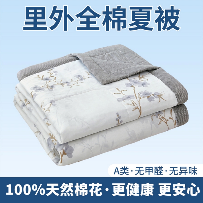91家纺网 家纺一手货源 找家纺 （总）黛妮雅 2026新款全棉印花棉花被纯棉单件夏被夏凉被空调被 夏被四件套