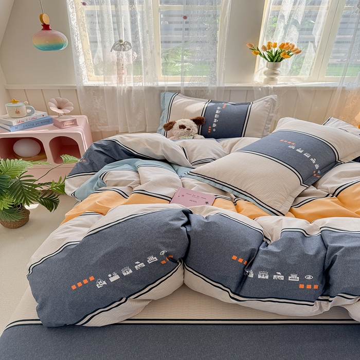 91家纺网 家纺一手货源 找家纺 简冠家纺 2026新款12868印花全棉四件套纯棉四件套 级光兰