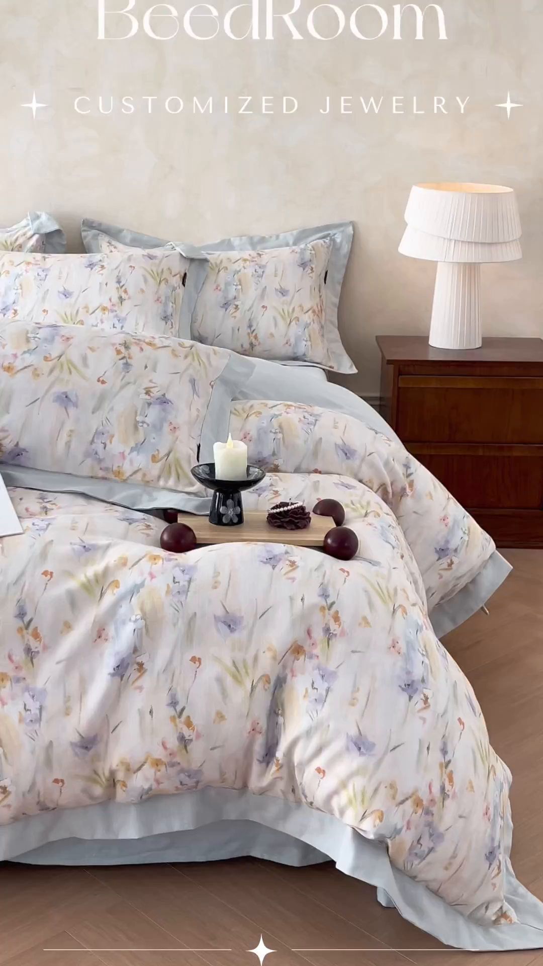 91家纺网 家纺一手货源 找家纺 （总）金昱纺 2026新款拼角工艺款数码印花棉麻四件套