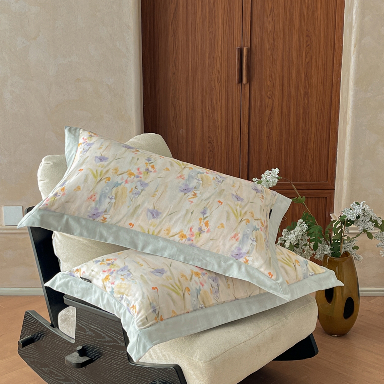 91家纺网 家纺一手货源 找家纺 （总）金昱纺 2026新款拼角工艺款数码印花棉麻四件套