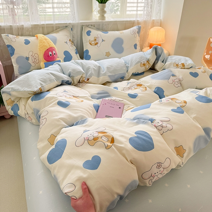 91家纺网 家纺一手货源 找家纺 简冠家纺 2026新款12868印花全棉四件套纯棉四件套 美啦德兰