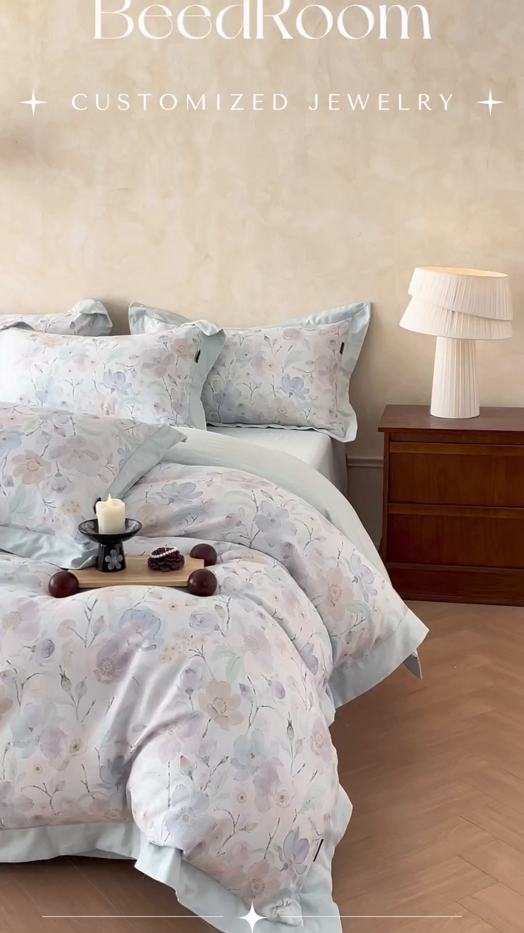 91家纺网 家纺一手货源 找家纺 金昱纺 2026新款拼角工艺款数码印花棉麻四件套 布拉格-兰