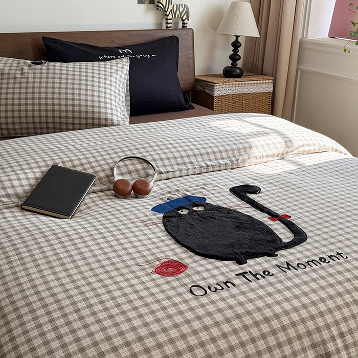 91家纺网 家纺一手货源 找家纺 （总）HL原创 2026新款全棉双层纱贴布绣四件套