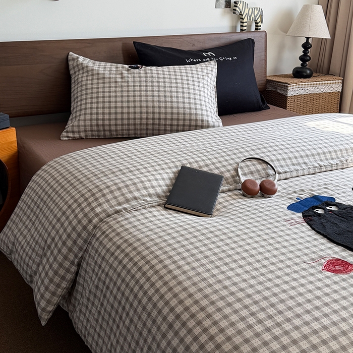 91家纺网 家纺一手货源 找家纺 （总）HL原创 2026新款全棉双层纱贴布绣四件套