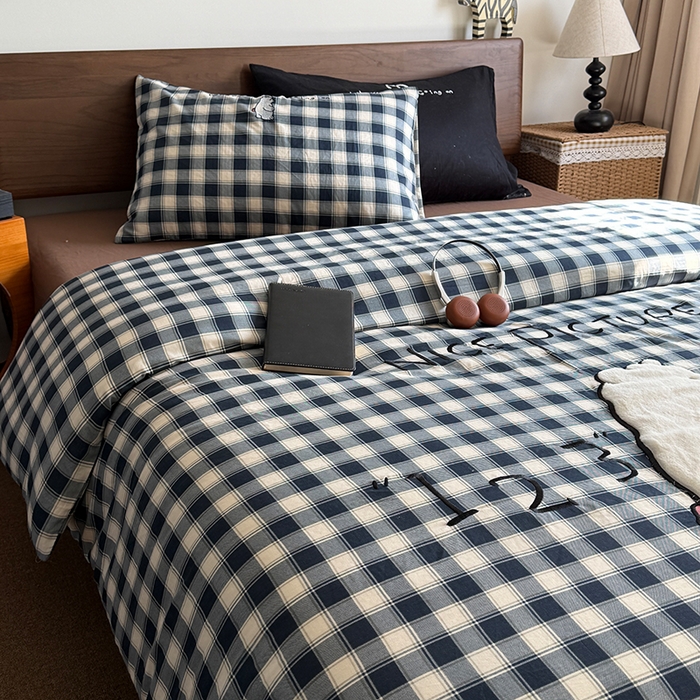 91家纺网 家纺一手货源 找家纺 HL原创 2026新款全棉双层纱贴布绣四件套 小白熊