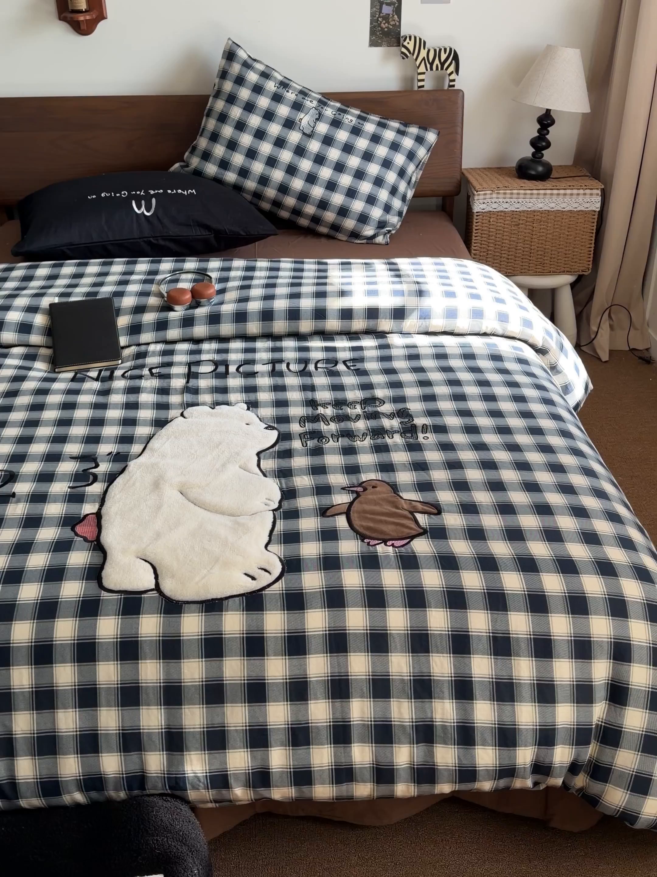 91家纺网 家纺一手货源 找家纺 HL原创 2026新款全棉双层纱贴布绣四件套 小白熊