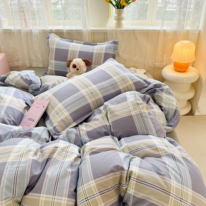 91家纺网 家纺一手货源 找家纺 简冠家纺 2026新款12868印花全棉四件套纯棉四件套 青木时光