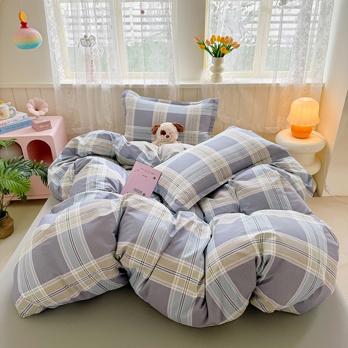 91家纺网 家纺一手货源 找家纺 简冠家纺 2026新款12868印花全棉四件套纯棉四件套 青木时光