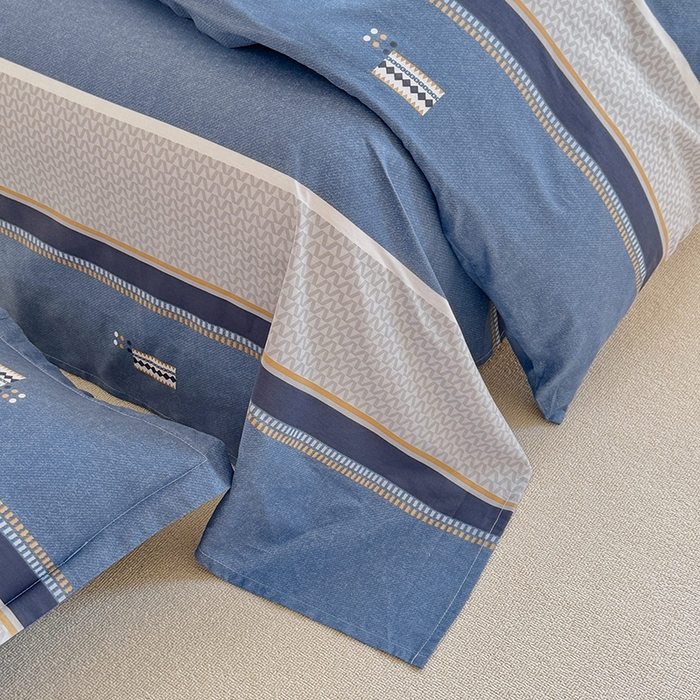 91家纺网 家纺一手货源 找家纺 简冠家纺 2026新款12868印花全棉四件套纯棉四件套 时光倒影